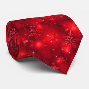 Lights and Snowflakes, Red - Christmas Ties, Tie