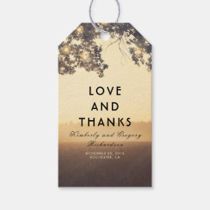 Lights and Tree Branches Rustic Wedding Gift Tags