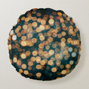 lights backgroundabstract, background, black, blur round pillow