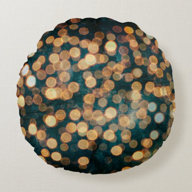 lights backgroundabstract, background, black, blur round pillow (Front)