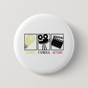 Lights Camera Action 2 Inch Round Button
