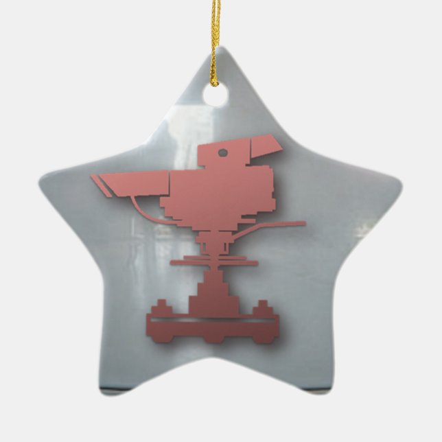 Lights camera action ceramic ornament (Front)