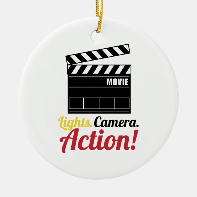 Lights.Camera.Action! Ceramic Ornament (Front)