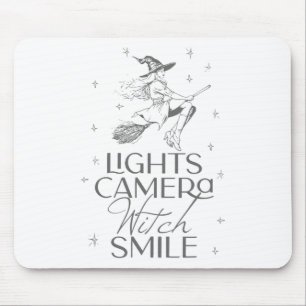Lights Camera Witch Smile Halloween  Mouse Pad