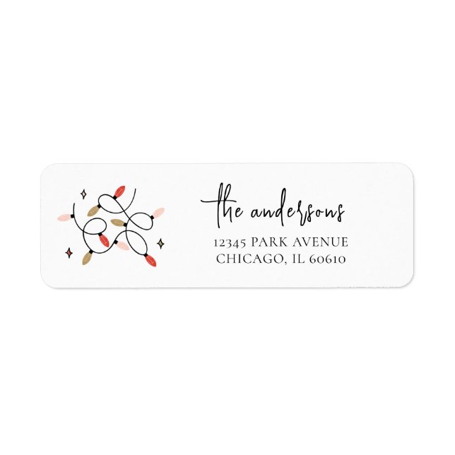 Lights de Noël moderne Retour Adresse (Devant)