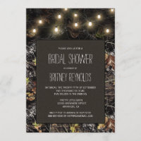 Lights + Hunting Camo Bridal Shower Invitations