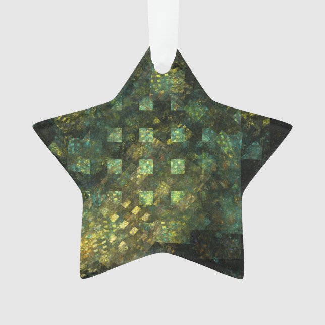 Lights in the City Abstract Art Acrylic Star Ornament (Front)