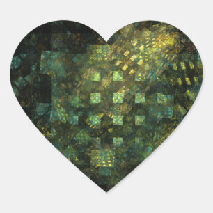 Lights in the City Abstract Art Heart Sticker