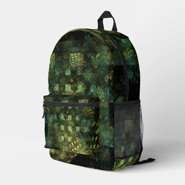 Lights in the City Abstract Art Printed Backpack (Back Corner Right)