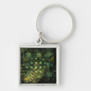 Lights in the City Abstract Art Small Keychain