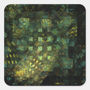 Lights in the City Abstract Art Square Sticker
