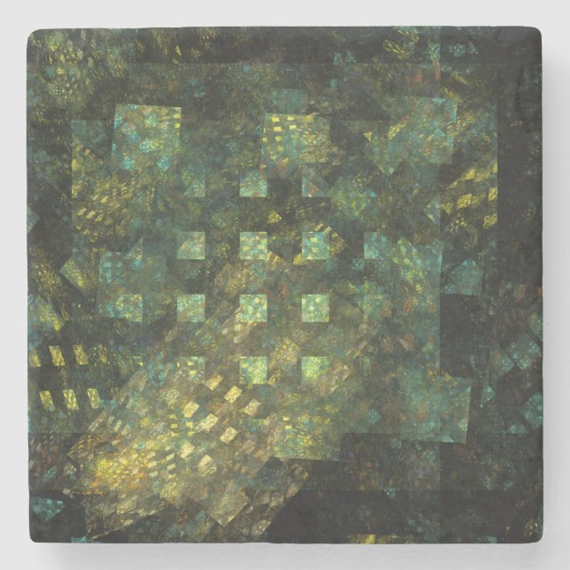 Lights in the City Abstract Art Stone Coaster (Front)