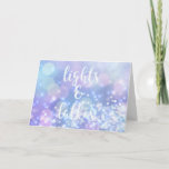 Lights & Latkes - Blue Sparkles Happy Hanukkah Card<br><div class="desc">NewParkLane - Glamourous Hanukkah Card,  with blue sparkling,  glittering lights and fun quote 'lights & latkes' in a script typography. The inside says: 'happy hanukkah' in blue script.</div>