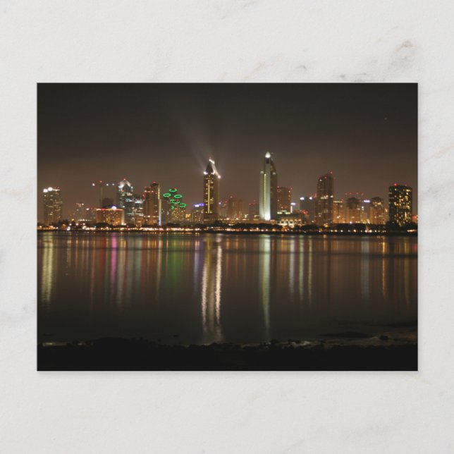 Lights Nights City Harbour View San Diego Postcard (Front)