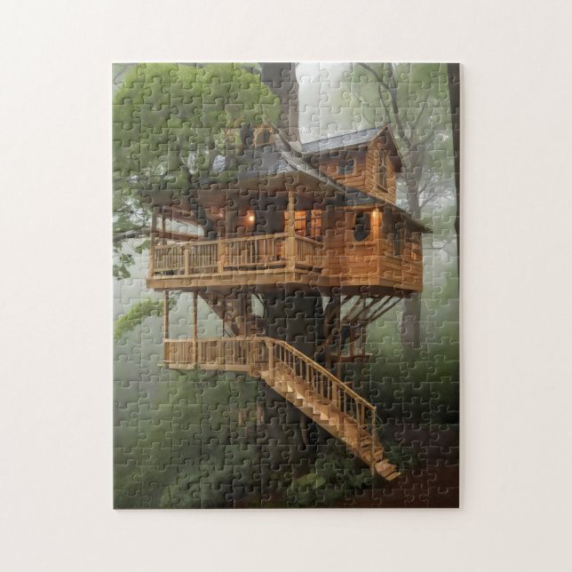 lights on in tree house jigsaw puzzle (Vertical)