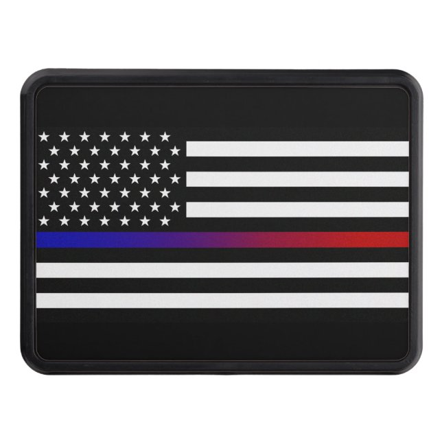Lights & Siren Thin Line Flag Trailer Hitch Cover (Front)