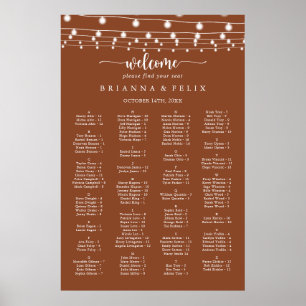 Lights Terracotta Alphabetical Seating Chart