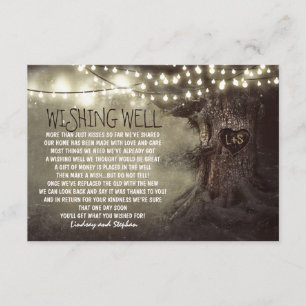 lights tree wedding wishing well rustic cards