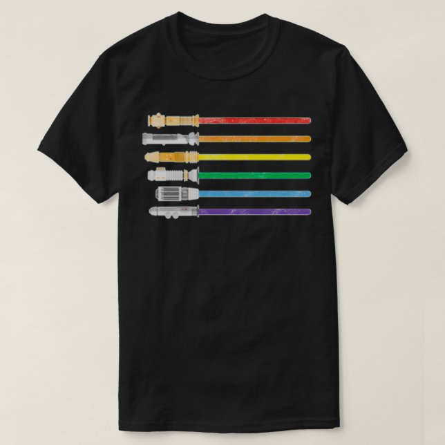 Lightsaber Rainbow Gay Pride Lesbian Lgbt T-Shirt (Design Front)