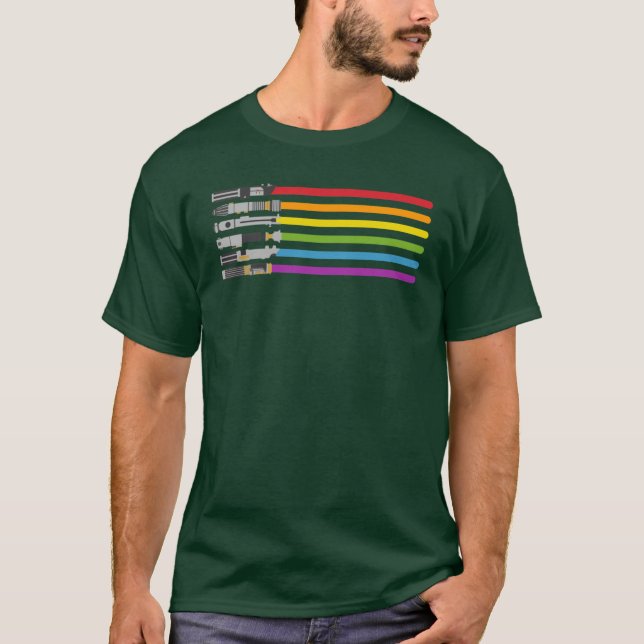 Lightsaber Rainbow gift retro T-Shirt (Front)