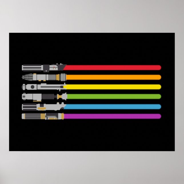 Lightsaber Rainbow Poster (Front)
