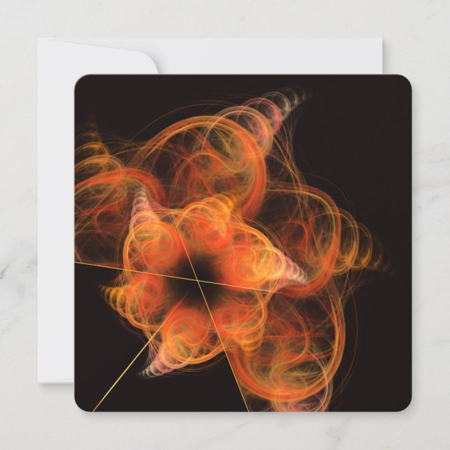 Lightworks Abstract Art Fractal of Fiery Energy Invitation (Front)