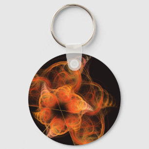 Lightworks Abstract Art Fractal of Fiery Energy Keychain