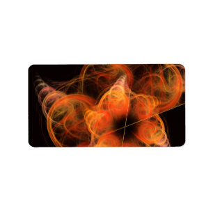 Lightworks Abstract Art Fractal of Fiery Energy Label
