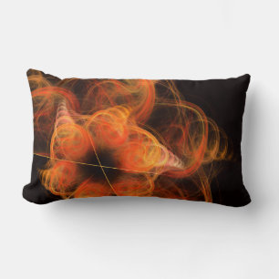 Lightworks Abstract Art Fractal of Fiery Energy Lumbar Pillow