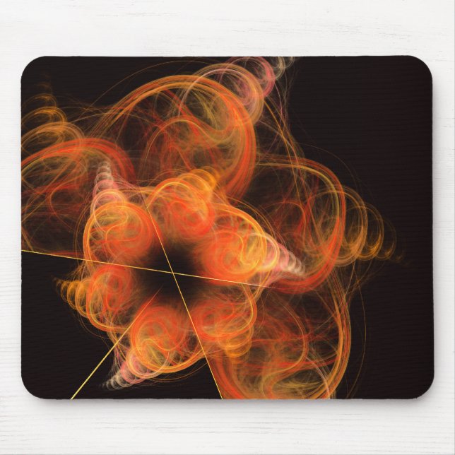 Lightworks Abstract Art Fractal of Fiery Energy Mouse Pad (Front)