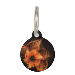 Lightworks Abstract Art Fractal of Fiery Energy Pet Tag