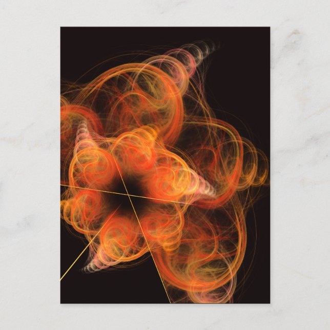 Lightworks Abstract Art Fractal of Fiery Energy Postcard (Front)