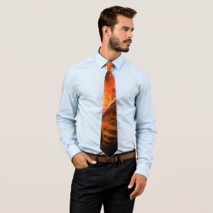 Lightworks Abstract Art Fractal of Fiery Energy Tie
