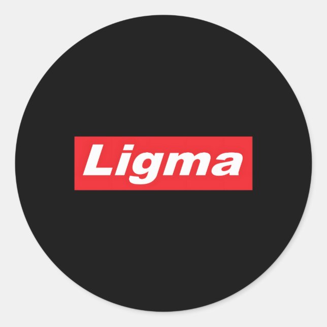 Ligma Red Box Dank Memes Classic Round Sticker (Front)