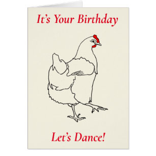 Ligne Anniversaire Danser Poulet Drôle Amusant Qua