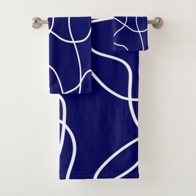 Ligne Art : Blanc sur Bleu foncé (En situation)