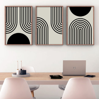Ligne Art Parabolas Solid Semi-Cercle OEuvre mural