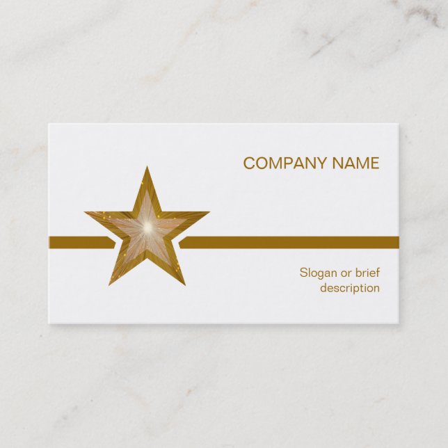 Ligne blanc d'or d'étoile d'or de modèle de carte (Devant)