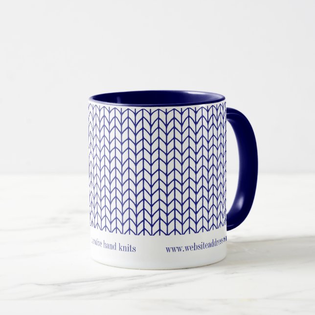 LIGNE BLEUE KNIT Business ID Marine Combo Mug (Devant droit)