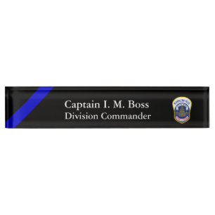 Ligne Bleue Mince - DC Metro Patk Desk Nom Plaque