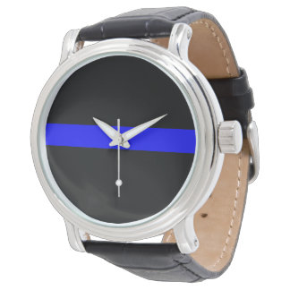 Ligne Bleue Mince Montre Hommes