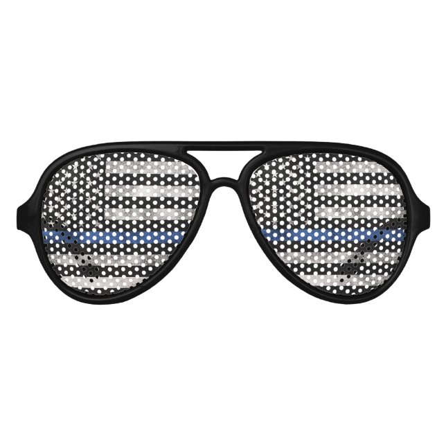 Ligne Bleue Mince Police LEO Lunettes de soleil (Devant)