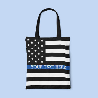 Ligne Bleue Mince - Sac fourre-tout Drapeau améric