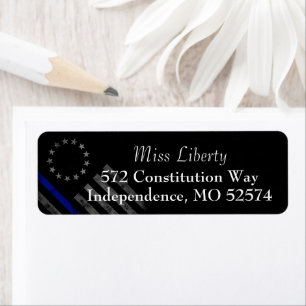 LIGNE BLEUE MINCE Vintage Betsy Ross Drapeau améri