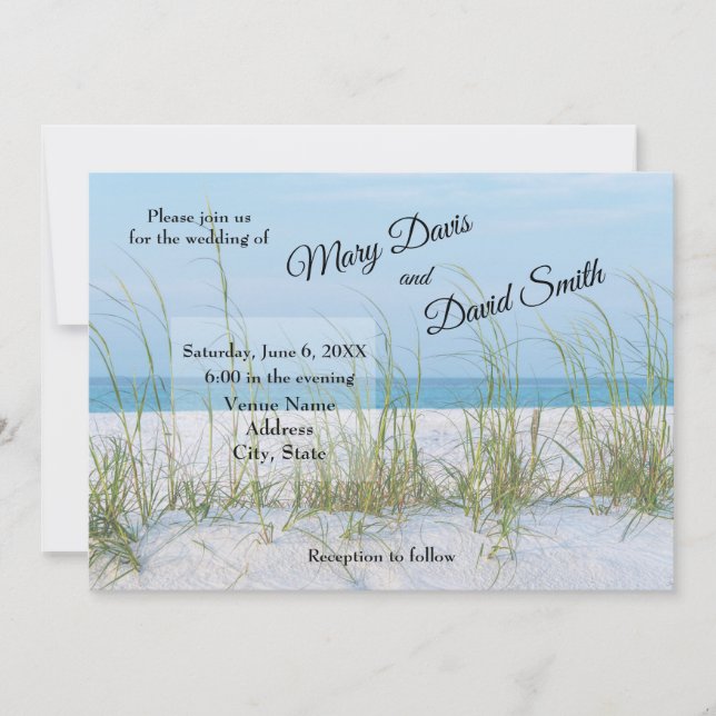 Ligne D'Aiguilles De Mer En Faire-part de mariage  (Devant)