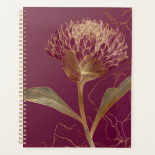 Ligne de fleurs botaniques Deep Red Gold