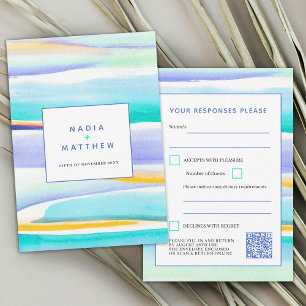 Ligne de marée Abstraite mariage bleu réponse code