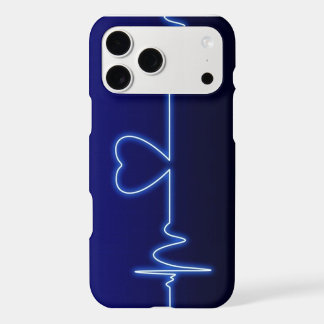 Ligne de vie du rythme cardiaque néon bleu esthéti