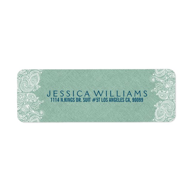 Ligne Faux Vert Mint Blanc Paisley Lace 2 (Devant)