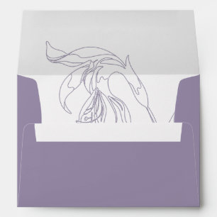 Ligne Fleur Lavande 5x7 Enveloppe d'invitation
